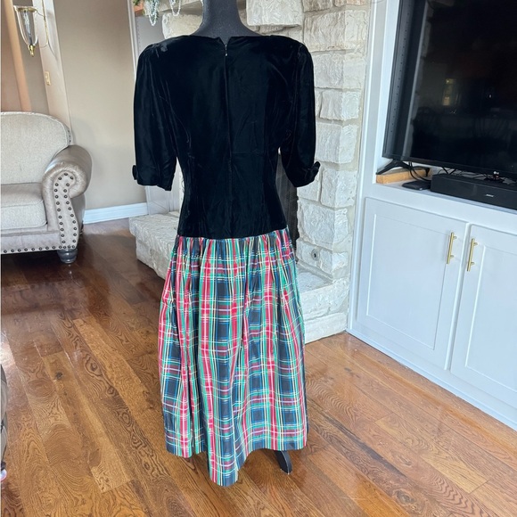 Vintage Joan Leslie‎ Velvet Plaid Christmas Dress - Picture 3 of 16